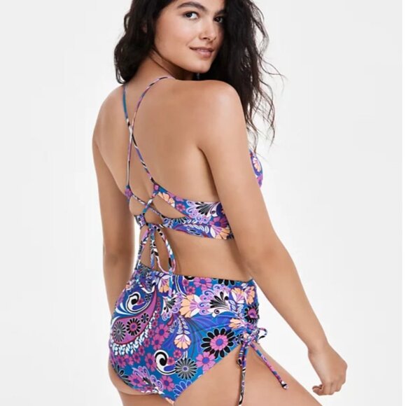 Salt + Cove Women's Floral Print High Waist Bikini Bottoms - Size: XS - NWT - Picture 4 of 11